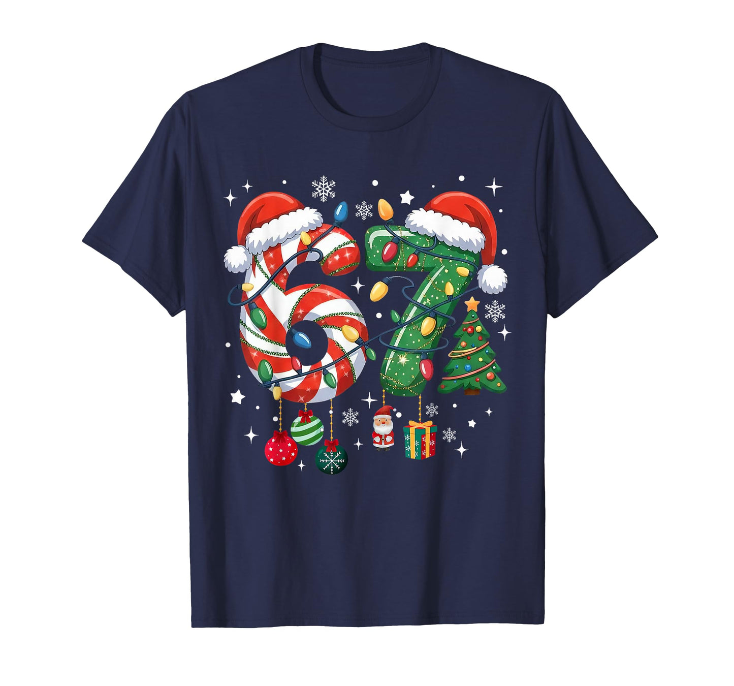 Meme 6 7 Christmas Matching Outfit Six Seven Trendy T-Shirt