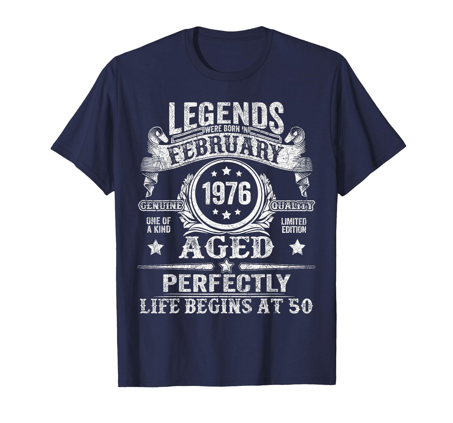 Legends were Born in February 1976 Vintage 50th Birthday Men T-Shirt