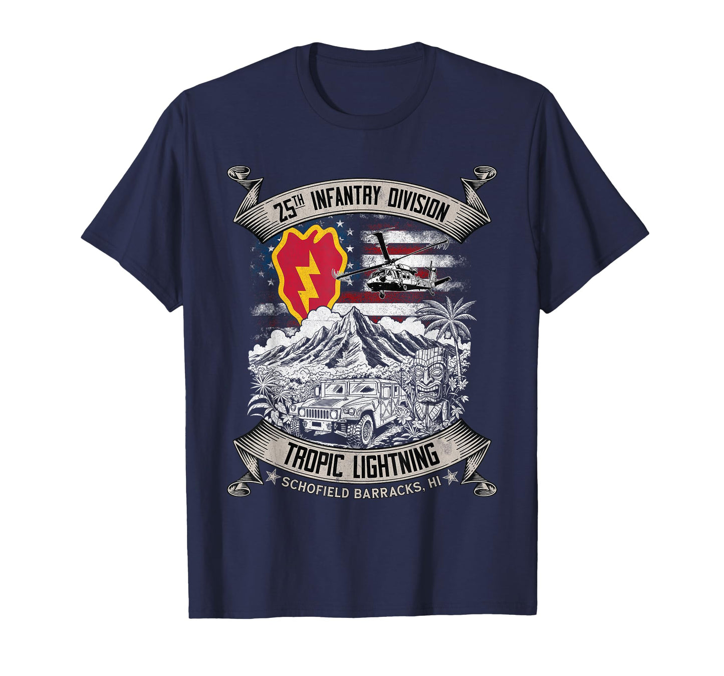 25th Infantry Division Tropic Lightning Hawaii Veteran Gifts T-Shirt