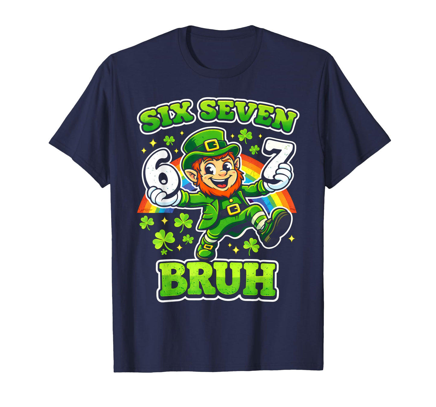 Six Seven 67 Meme Cool St Patrick's Day Teens Boys Girls T-Shirt
