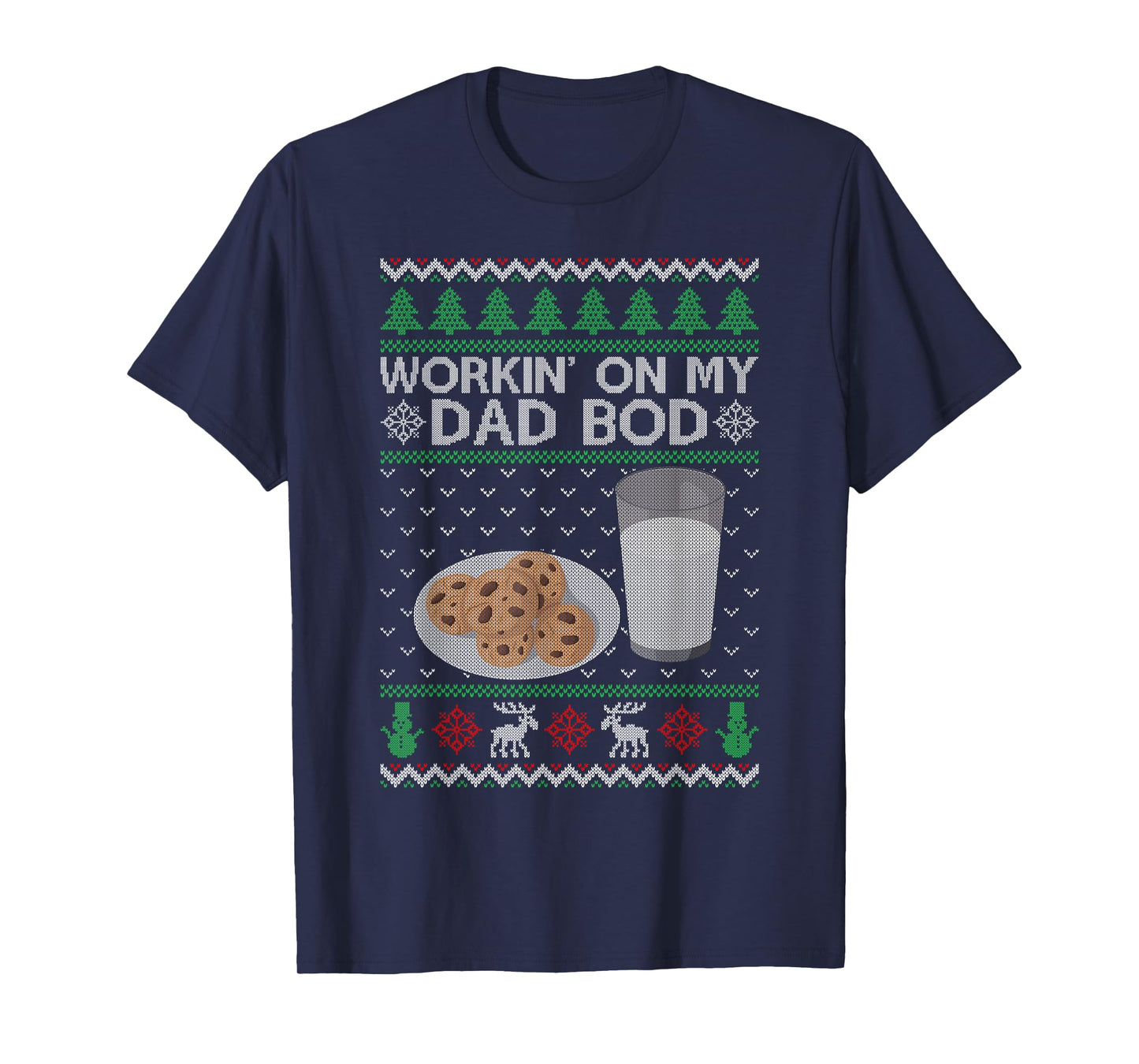 Workin' On My Dad BOD Ugly Christmas Sweater New Mom Dad T-Shirt