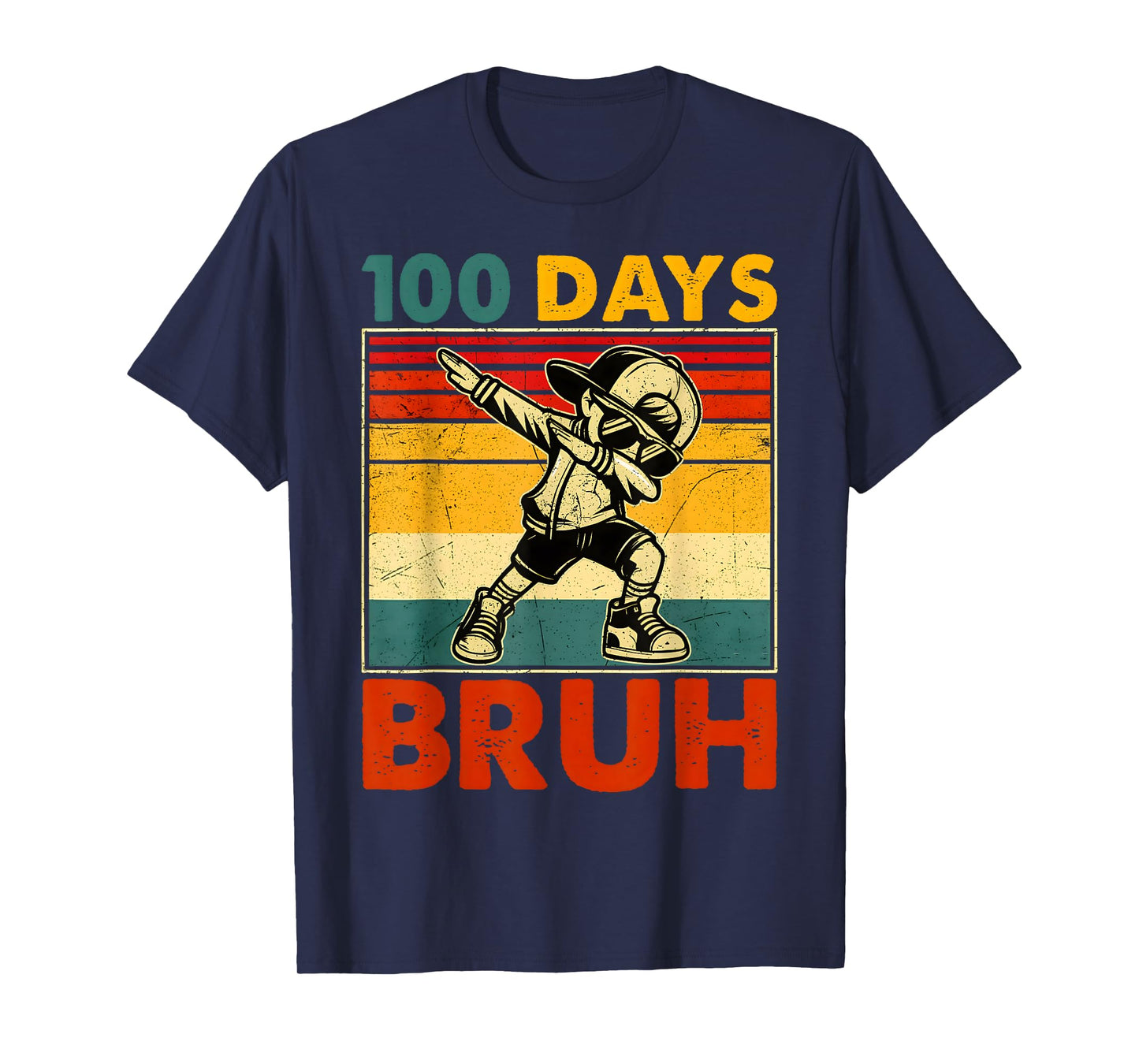 Bruh 100 Days of School 100th Day of School Dabbing Boys T-Shirt
