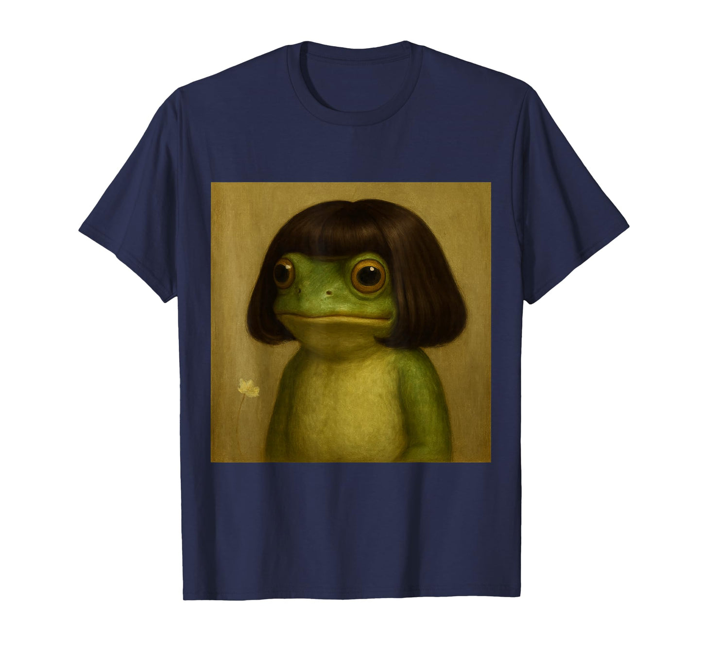 Cute Frog Art Weird Aesthetic Bob Hair Illustration T-Shirt