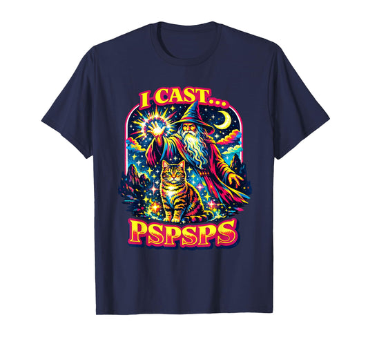Retro I Cast Pspsps Tabby Cat Mom Dad Birthday T-Shirt