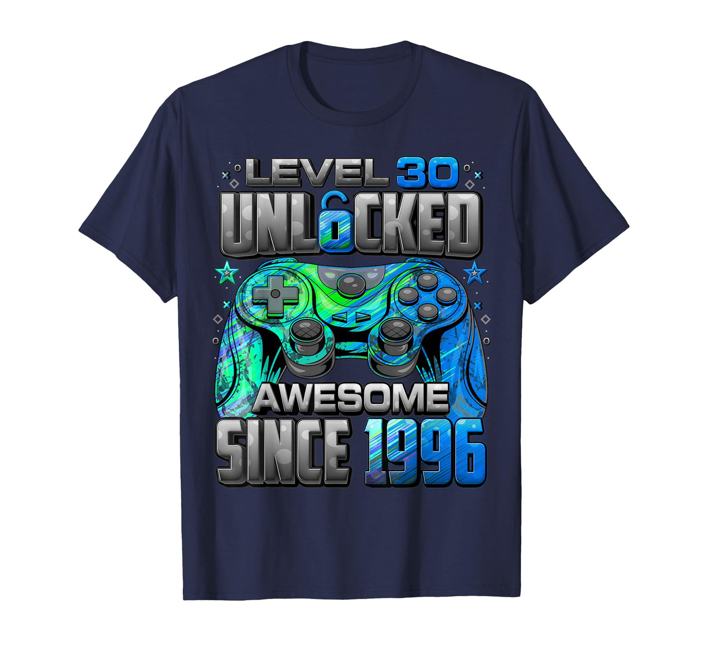 Level 30 Unlocked Awesome Since 1996 30th Birthday Gaming T-Shirt