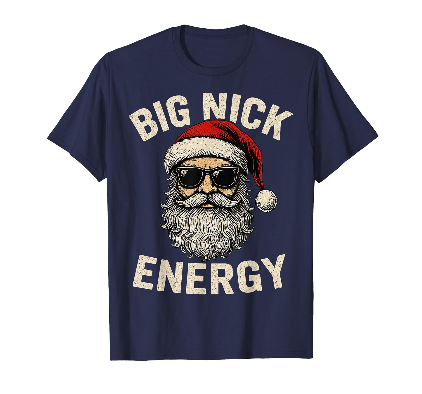 Big Nick Energy Funny Santa Christmas Vintage Pajama T-Shirt
