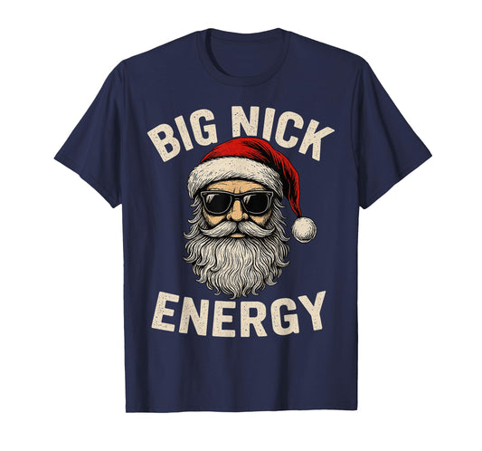 Big Nick Energy Funny Santa Christmas Vintage Pajama T-Shirt