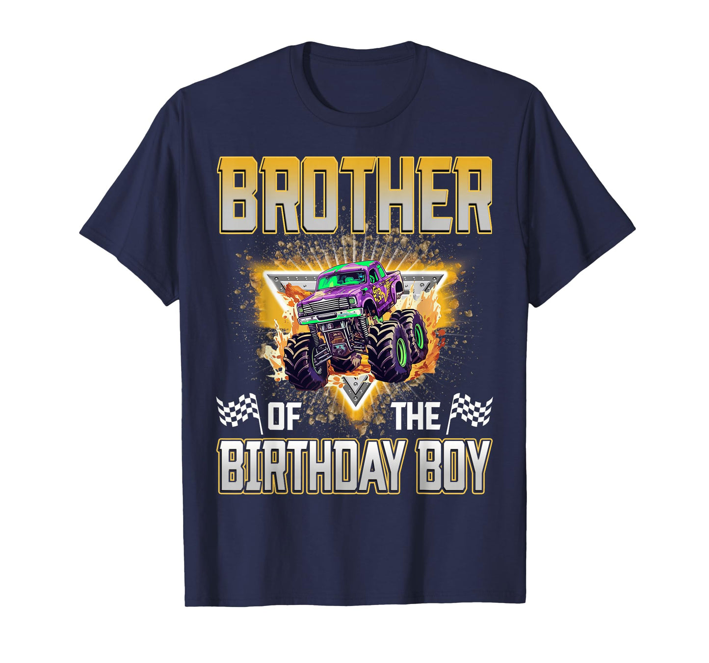 Brother of The Birthday Boy Monster Truck Birthday Family T-Shirt