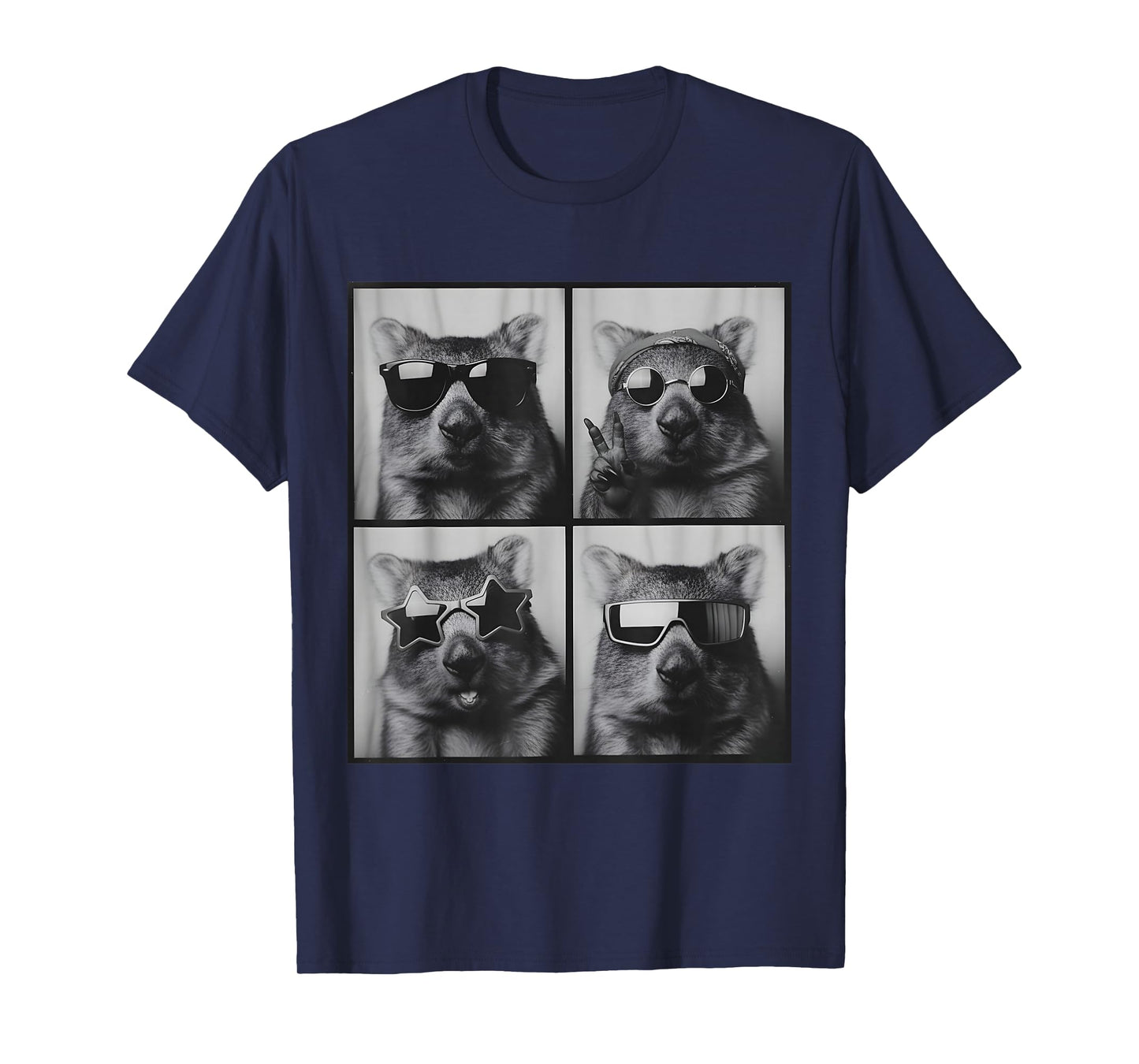 Funny Wombat Wearing Sunglasses Photo Booth Selfie T-Shirt