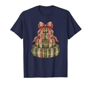 Bookmas Tree Christmas Librarian Gifts Book Lover Holiday T-Shirt