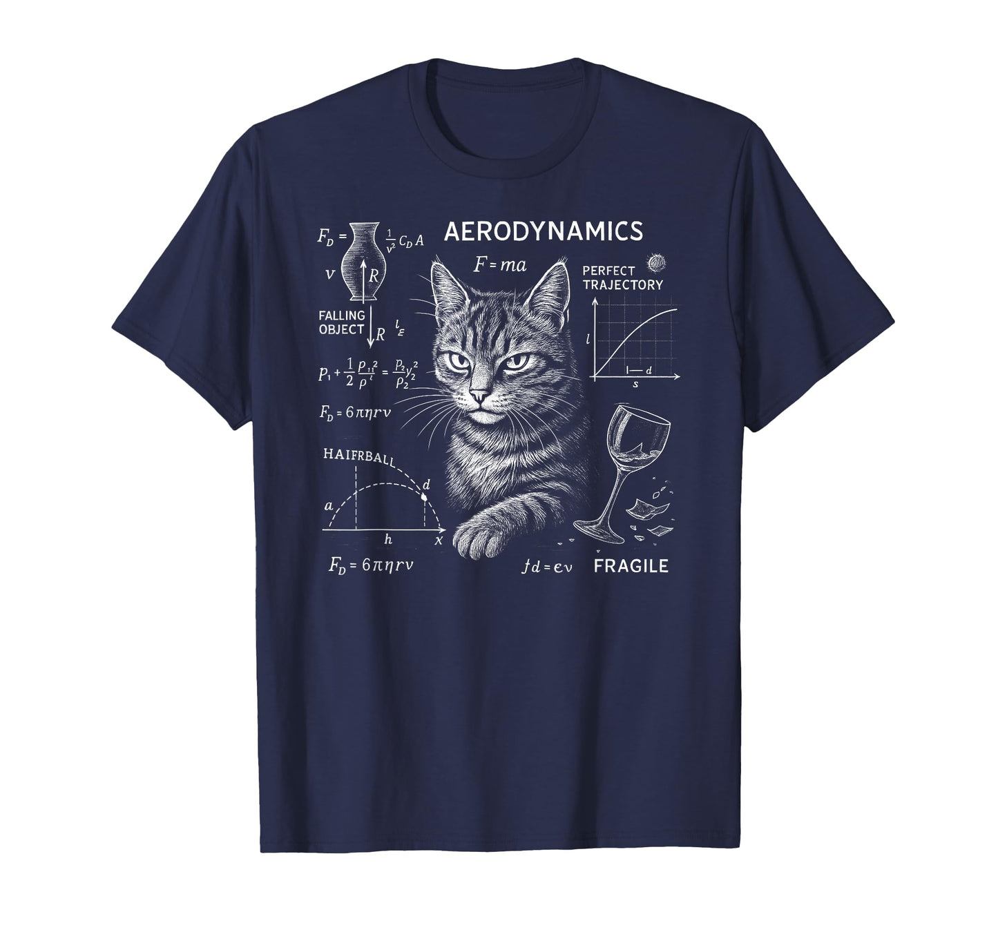 Funny Cat Math Physics Equations Science Humor T-Shirt