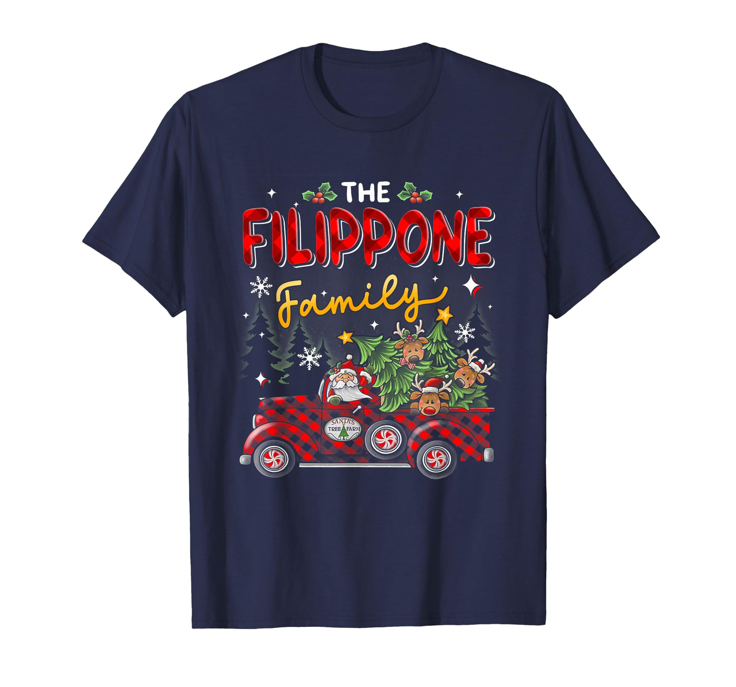 The Filippone Family Christmas Matching Pajamas Group Gift T-Shirt