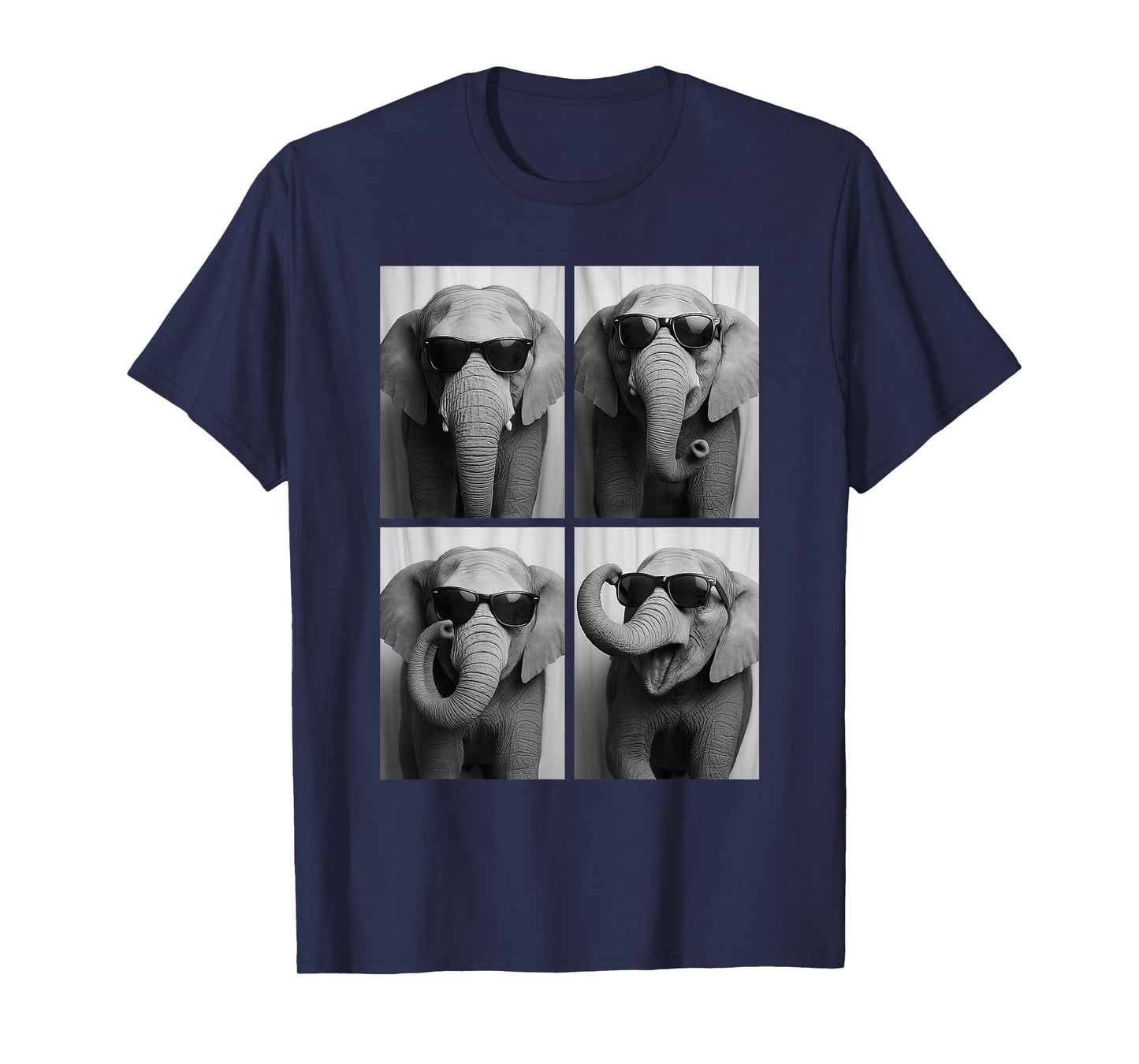 Cool Elephants Sunglasses Jungle African Animal Selfie Booth T-Shirt