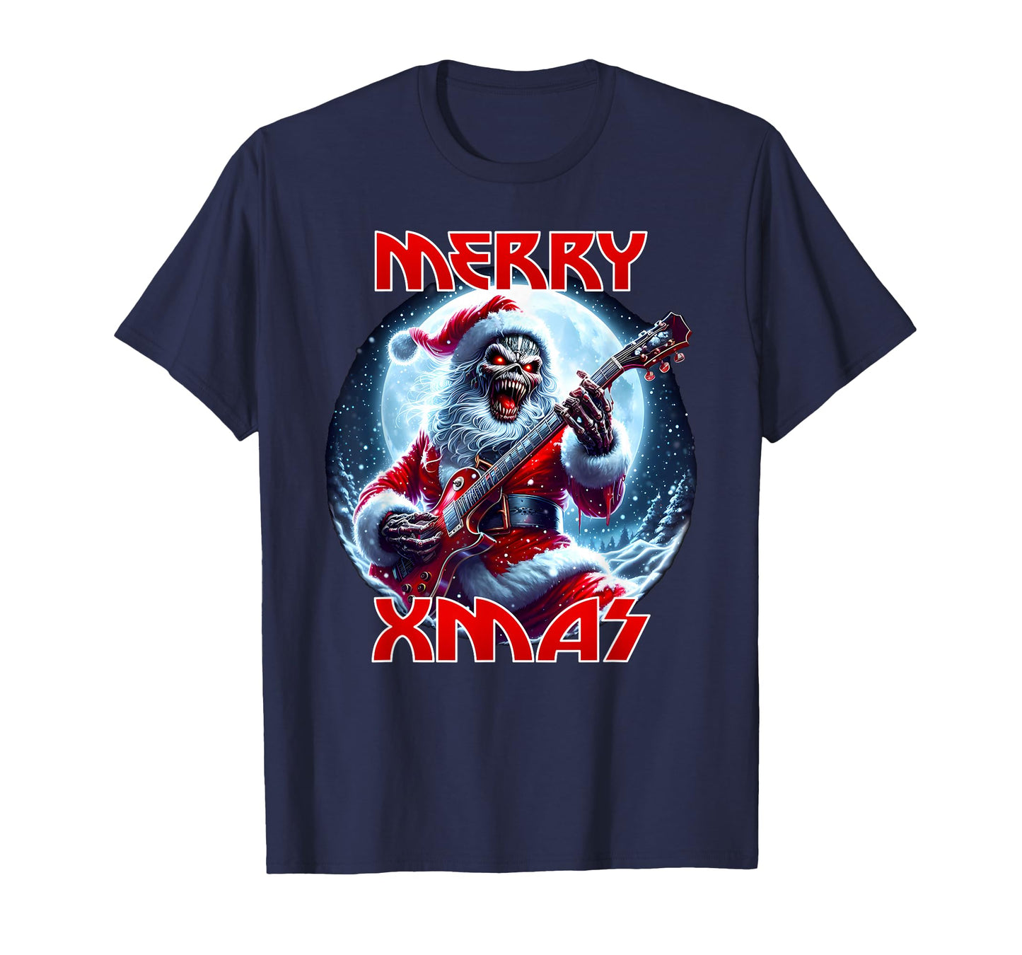 Merry Christmas Heavy Metal Band Death Metal Vintage Santa T-Shirt