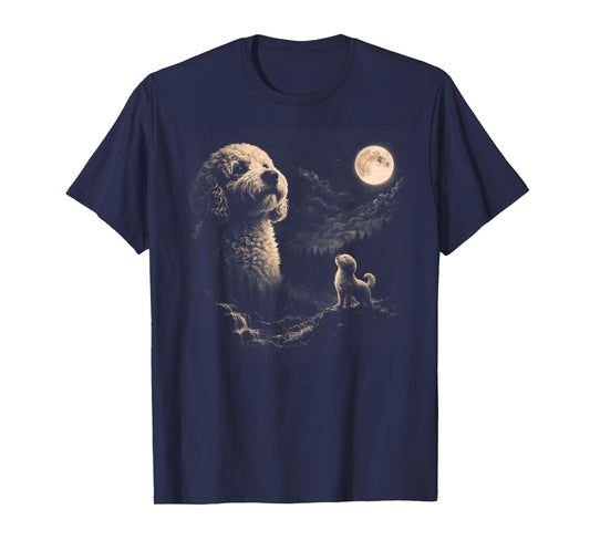 Goldendoodle Howling to The Moon Vintage 90s Retro Animal T-Shirt