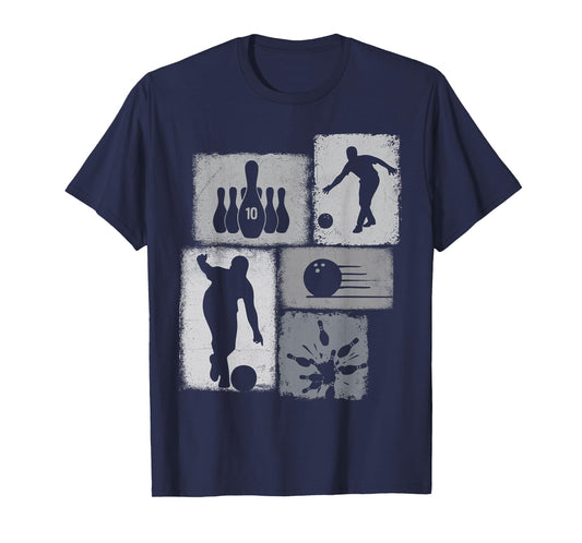 Bowling Collage Bowler Men Women Coach Youth T-Shirt