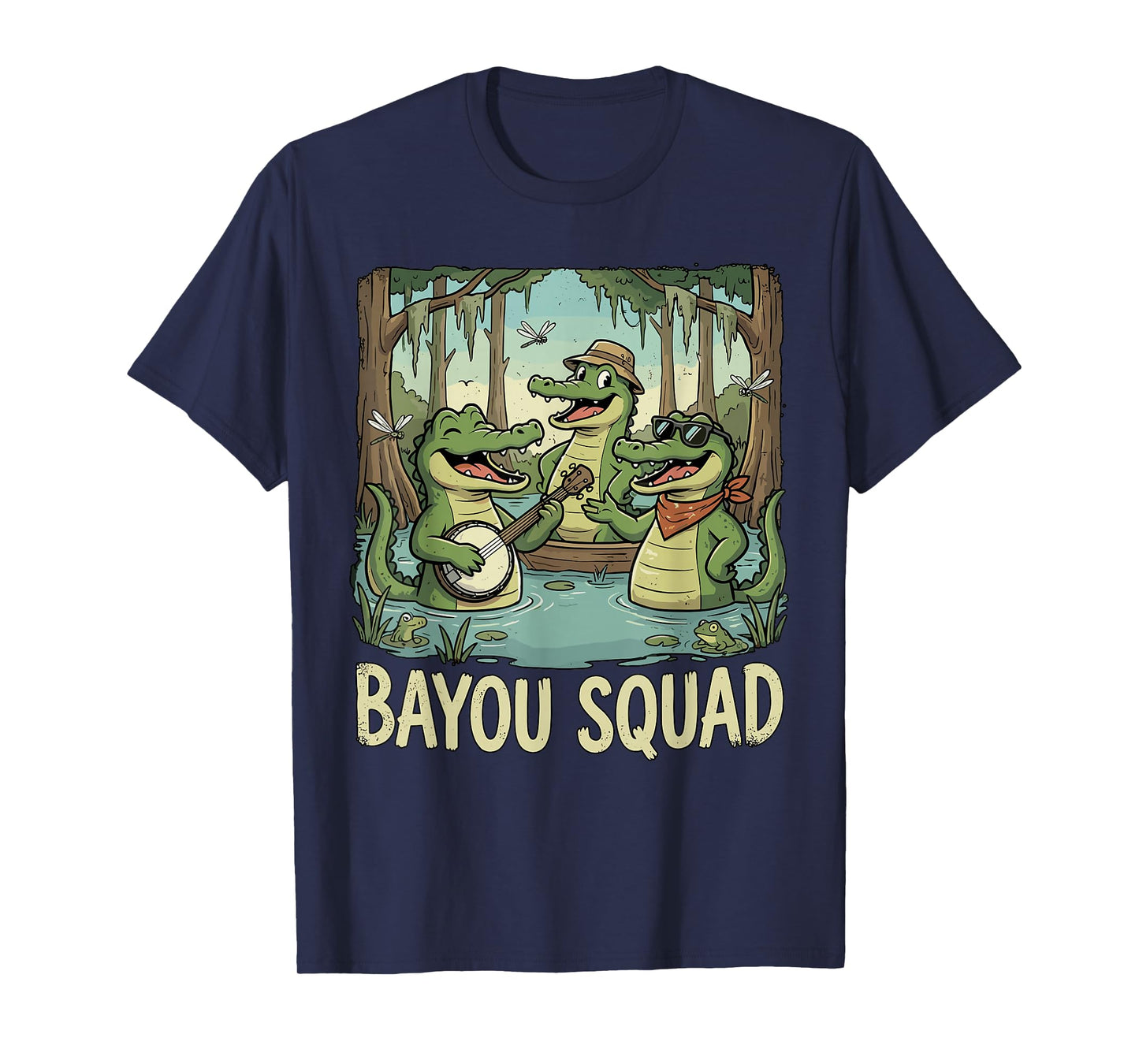 Bayou Squad Louisiana Alligator Retro Wildlife Travel Cajun T-Shirt