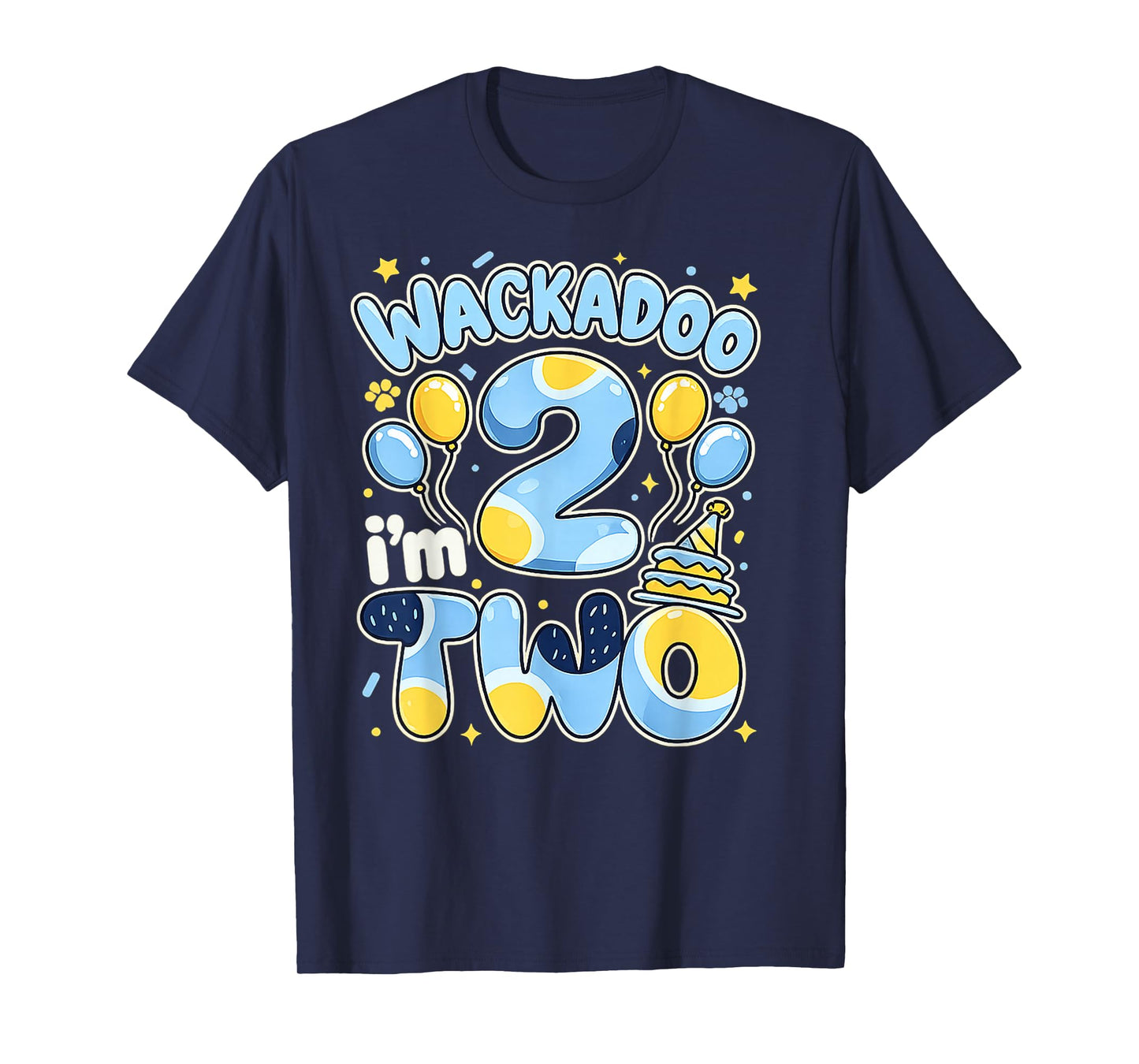 Wackadoo I'm Two 2nd Birthday Boy Toddler 2 Year Dog Lover T-Shirt