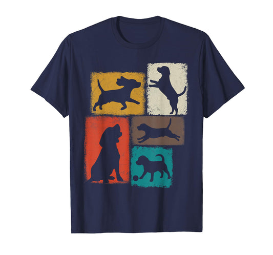 Beagle Dad Mom Vintage Collage Dog Lover T-Shirt