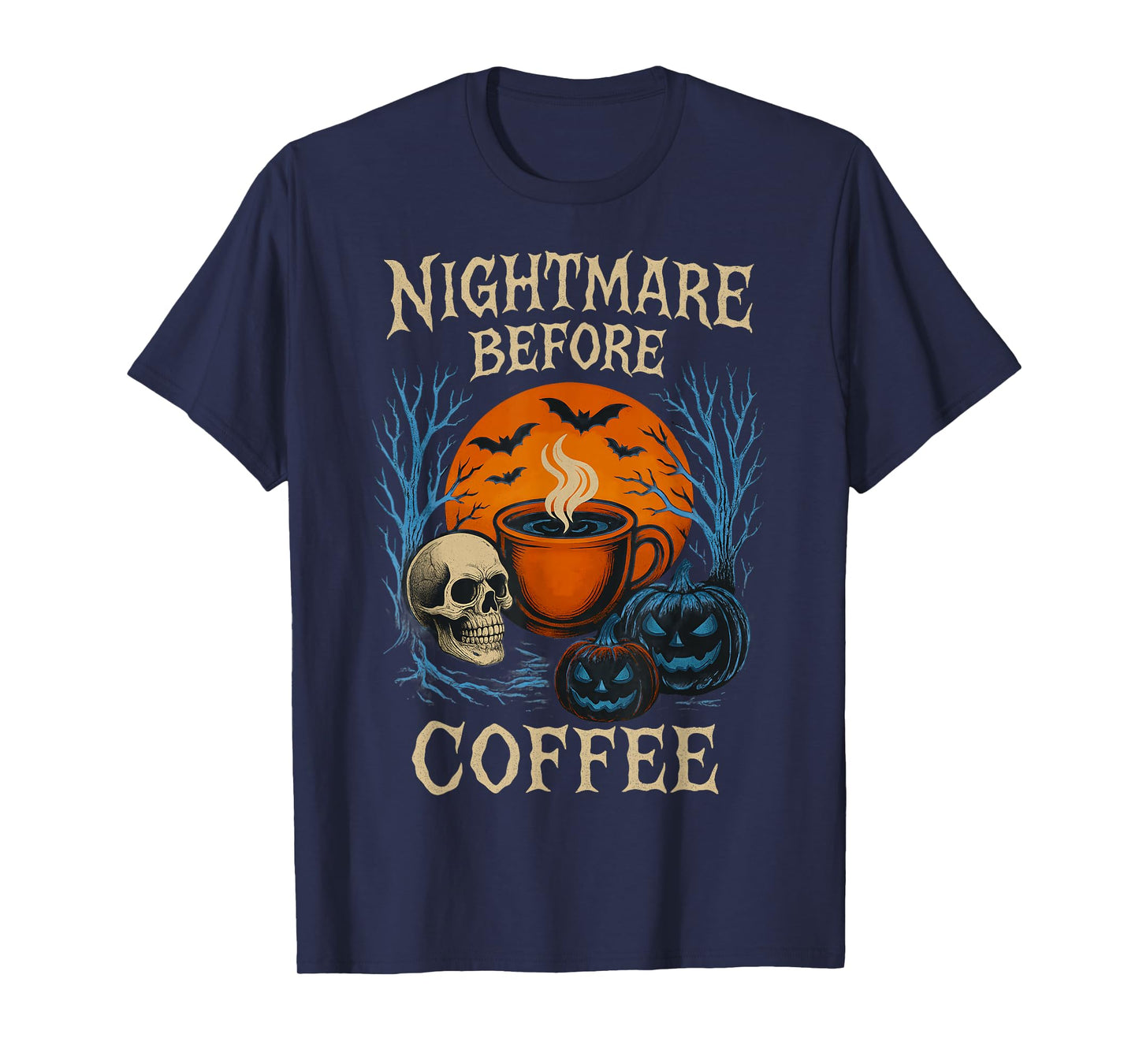 Funny Halloween Goth Nightmare Before Coffee T-Shirt