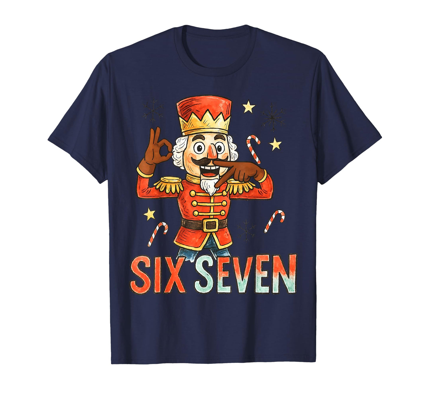 Funny Six Seven Meme Christmas Nutcracker Men Women Kids T-Shirt
