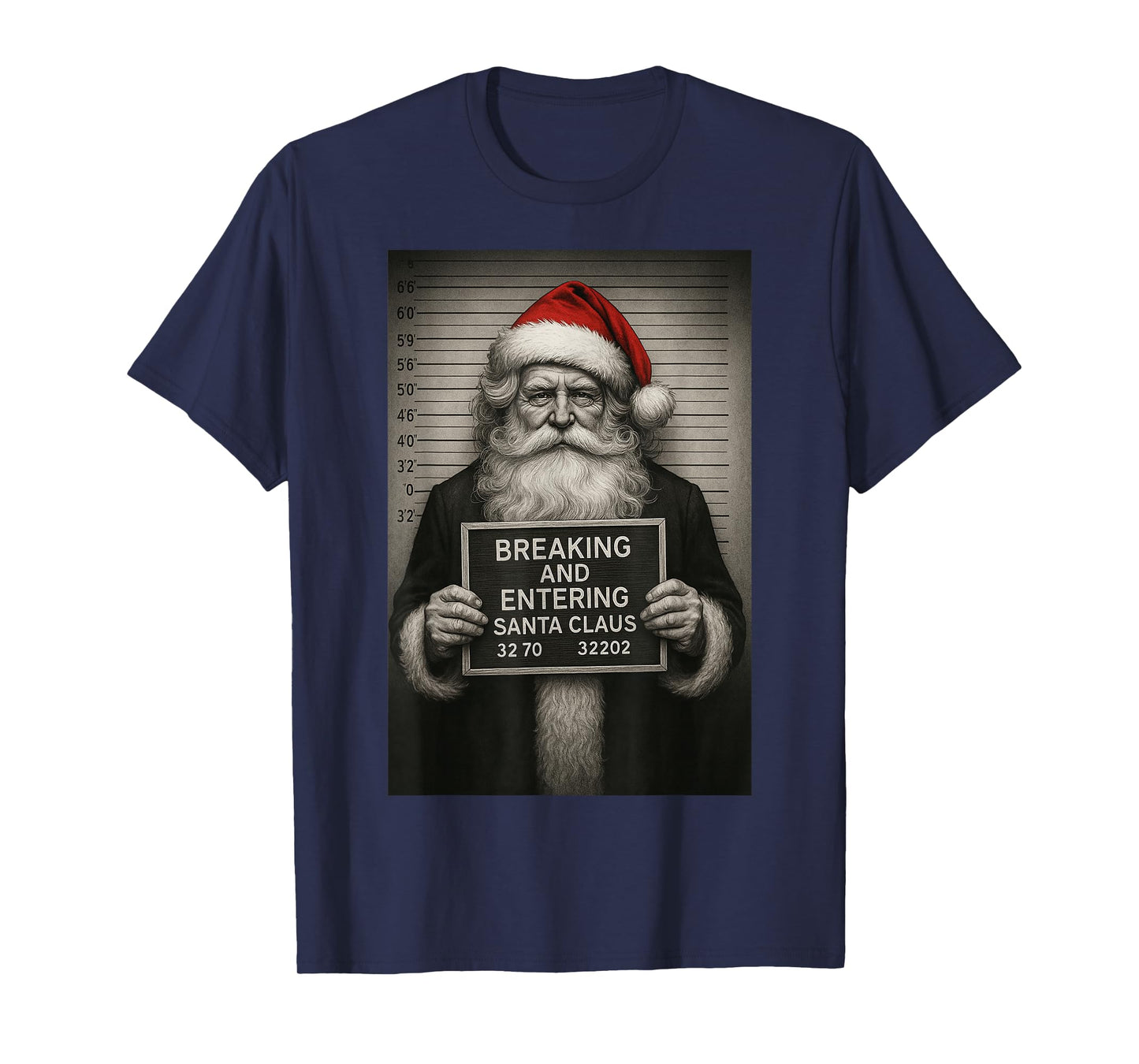 Funny Santa Christmas – Santa Claus Mugshot T-Shirt