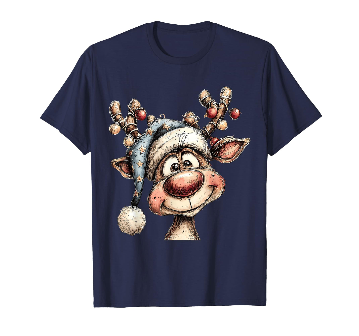 Merry Christmas Reindeer Men Women Family Matching Reindeer T-Shirt