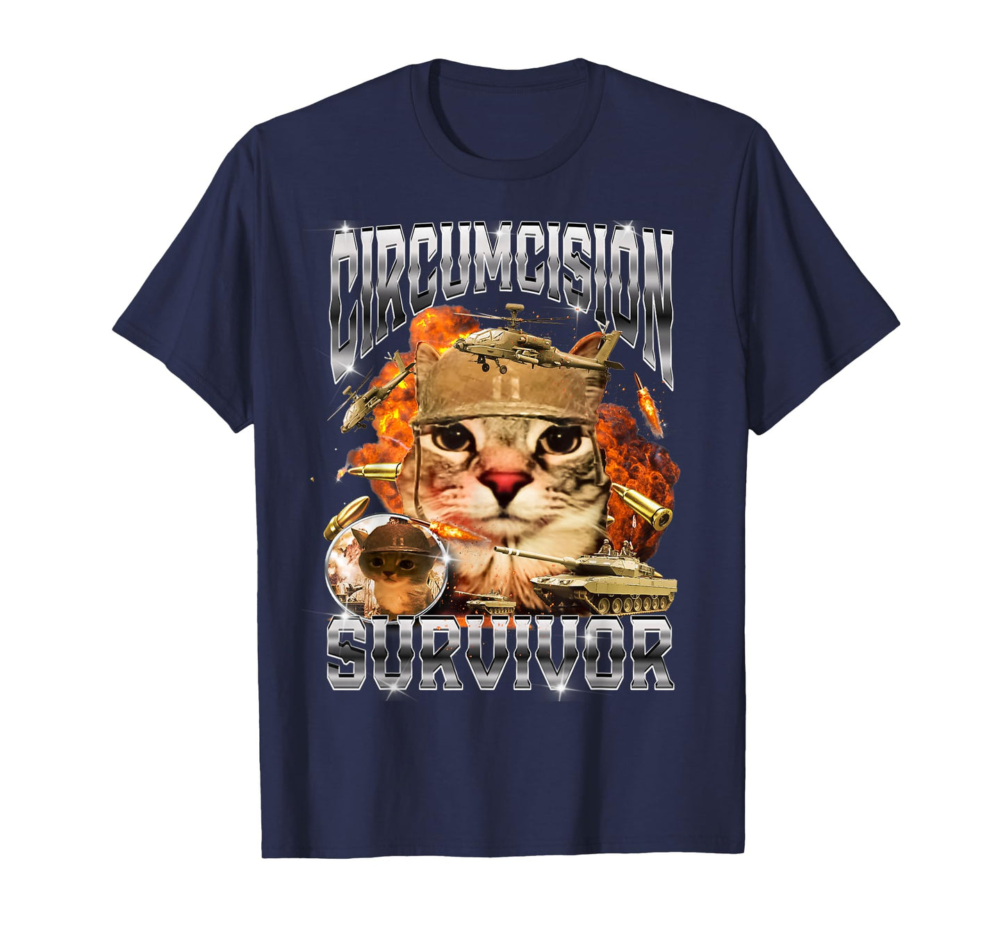 Circumcision Survivor Cat Meme Bootleg Funny T-Shirt