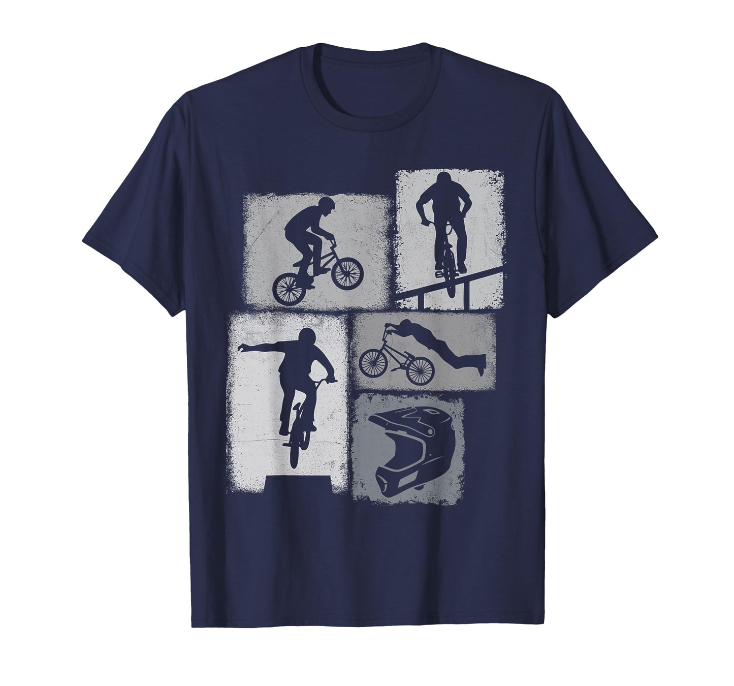 BMX Bike Collage Men Rider Kids Cyclist Biker Youth Boys T-Shirt