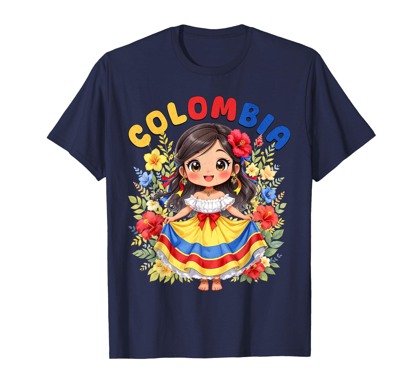 Colombian Girl Traditional Dress Culture Pride for Girls T-Shirt