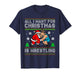 Funny Wrestling Santa Reindeer Ugly Christmas Wrestler Xmas T-Shirt