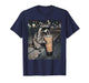 Raccoon Drinking Iced Coffee Funny Animal Meme Men Women T-Shirt