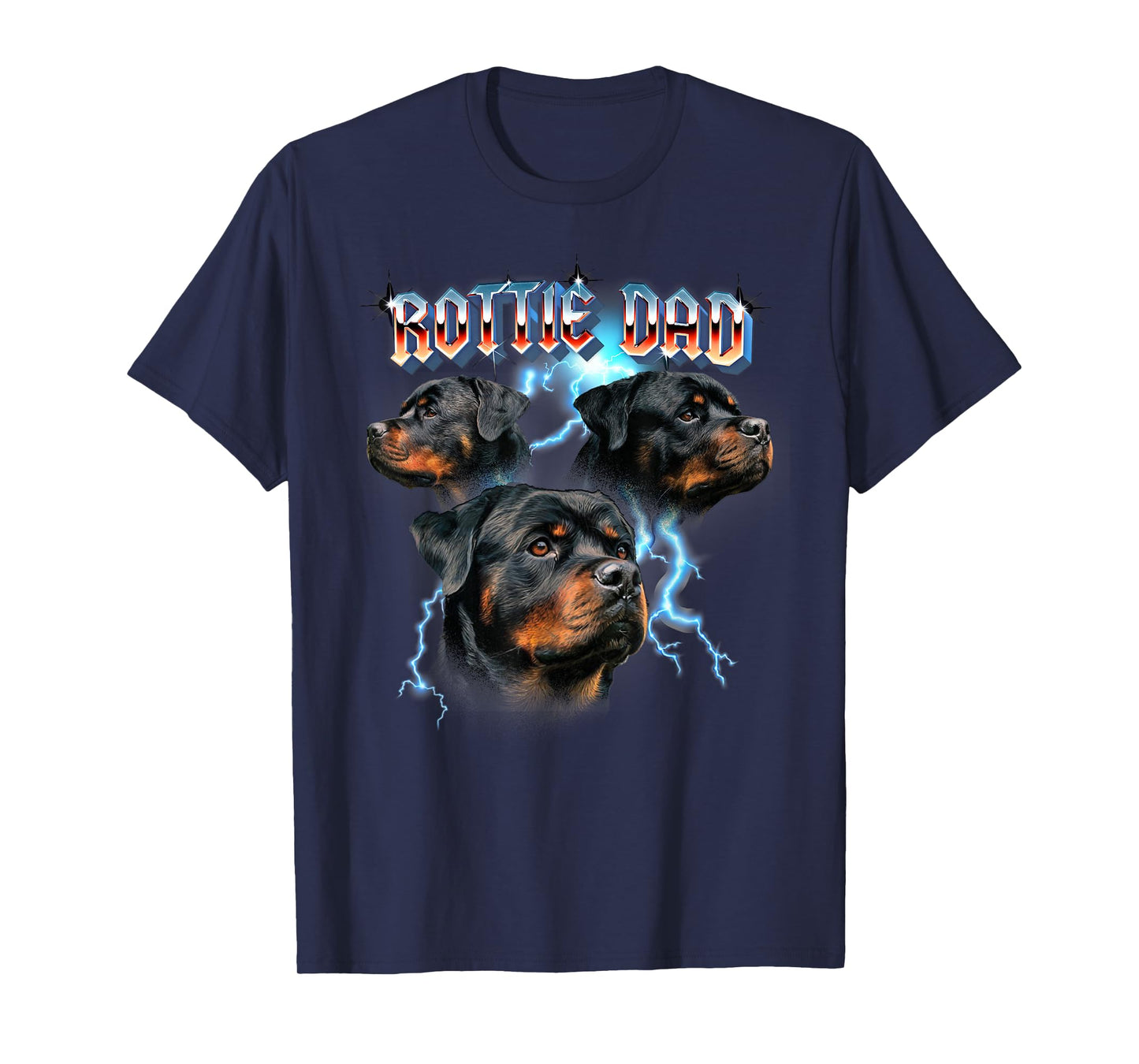 Mens Retro Vintage Black Heavy Metal Band Rottweiler Lover T-Shirt