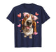 Basset Hound Dog Valentine's Day Heart Sunglasses T-Shirt