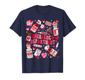Retro Emergency Department ED ER Nurse Valentines Day Women T-Shirt