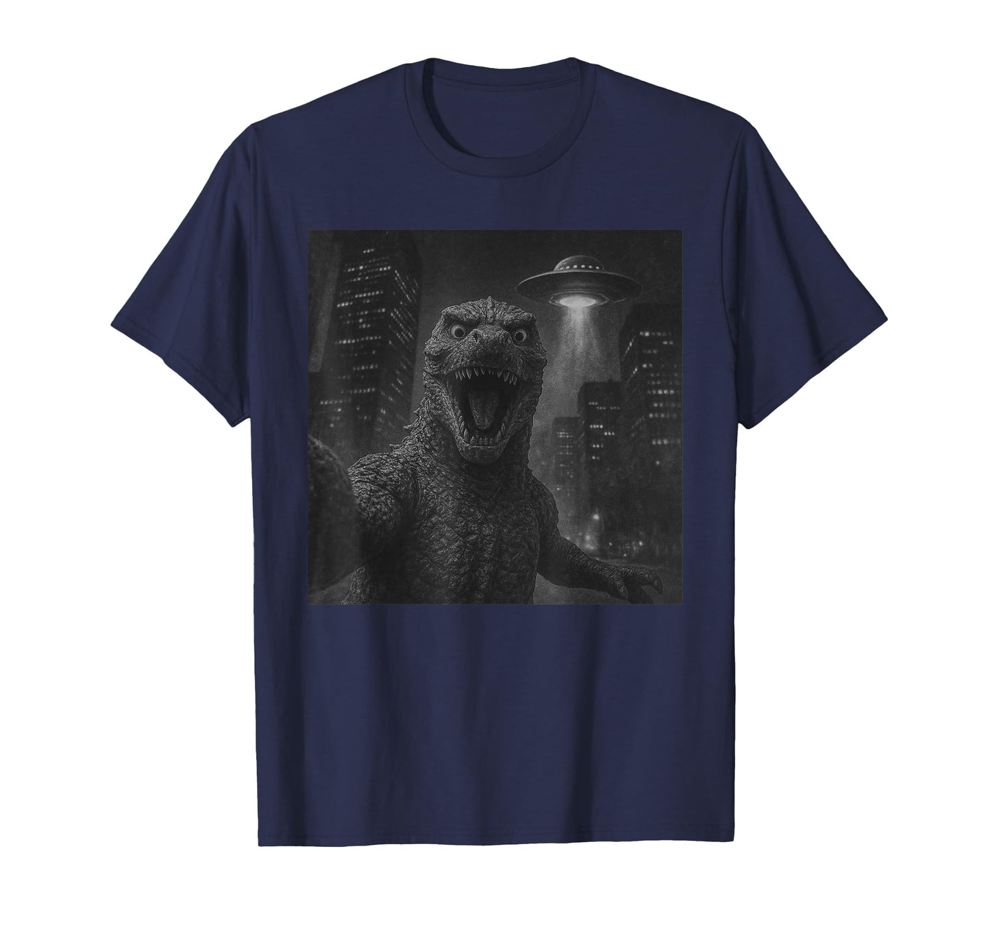 Funny Japanese Kaiju Selfie UFO Alien Meme Men Boys Kids T-Shirt
