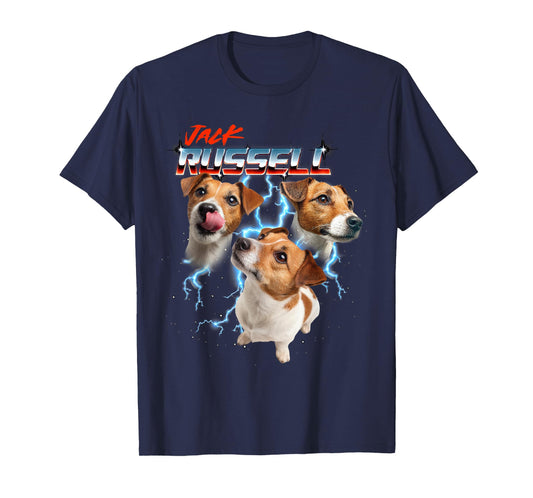 80s 90s JRT Dog Lover Heavy Metal Rock Jack Russell Terrier T-Shirt