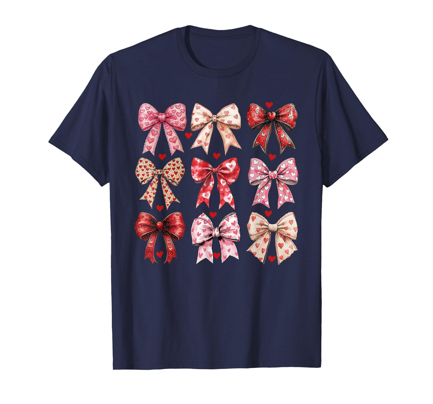 Valentine Hearts Leopard Coquette Bow Women Girls Boys T-Shirt