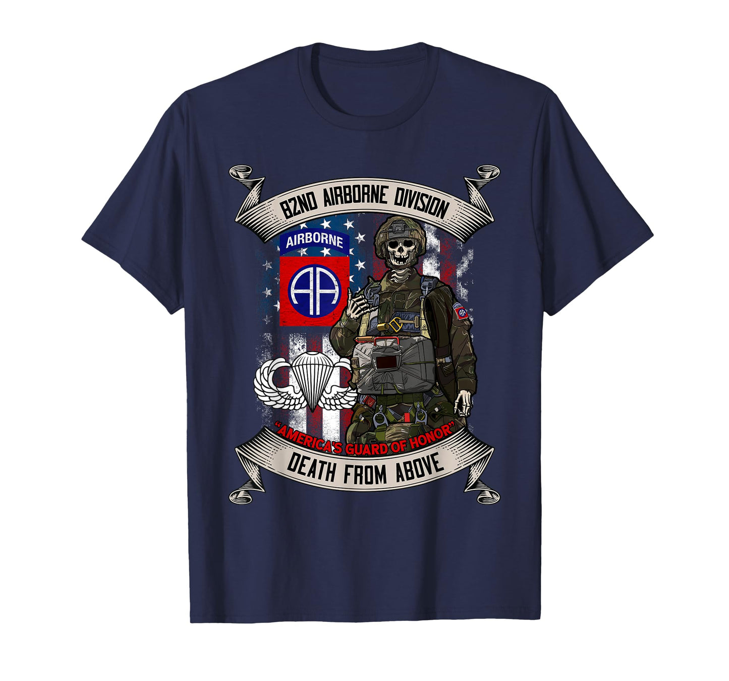 82nd Airborne Division Paratrooper Fort Bragg Jump Wings T-Shirt