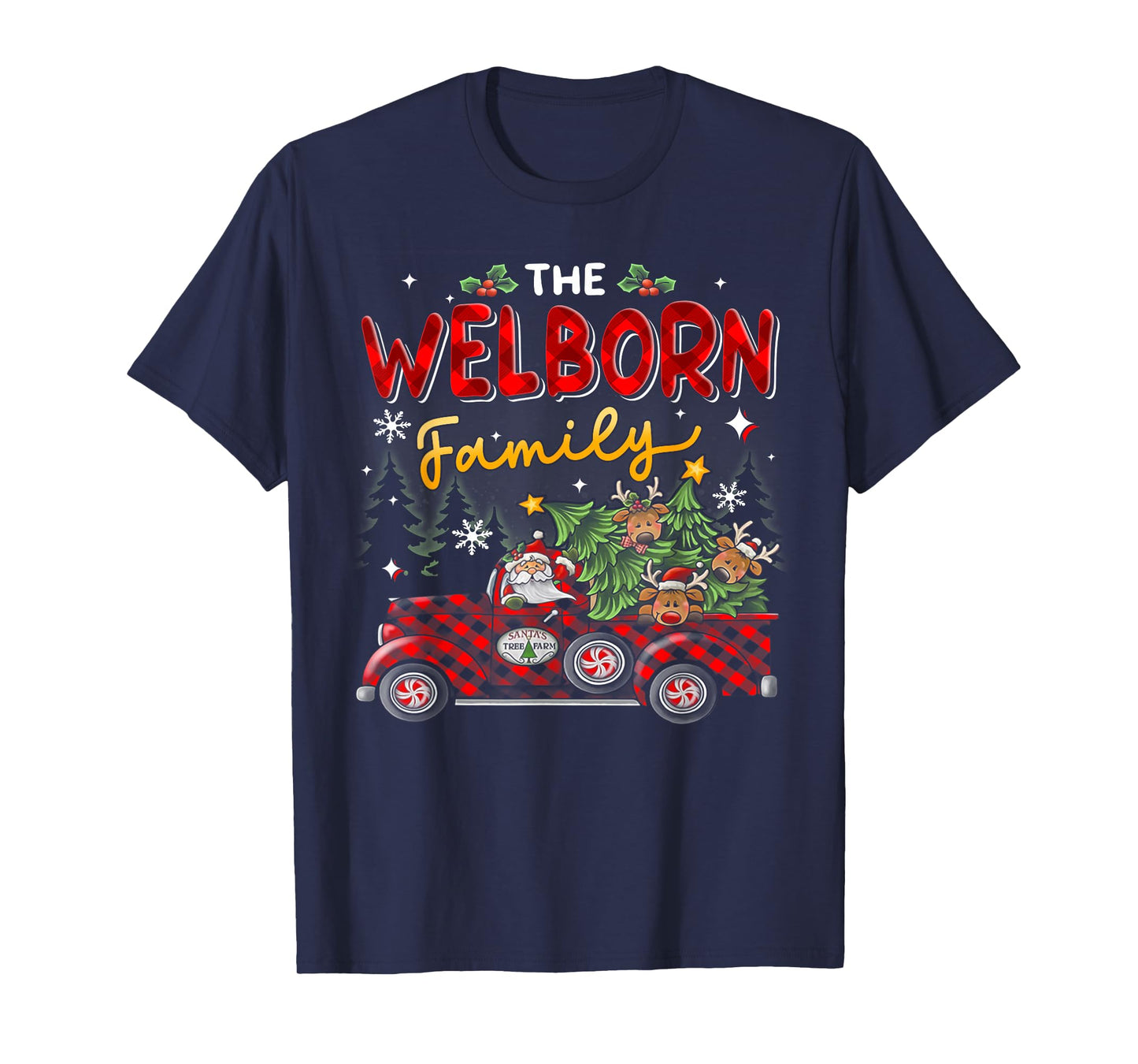 The Welborn Family Christmas Matching Pajamas Group Gift T-Shirt
