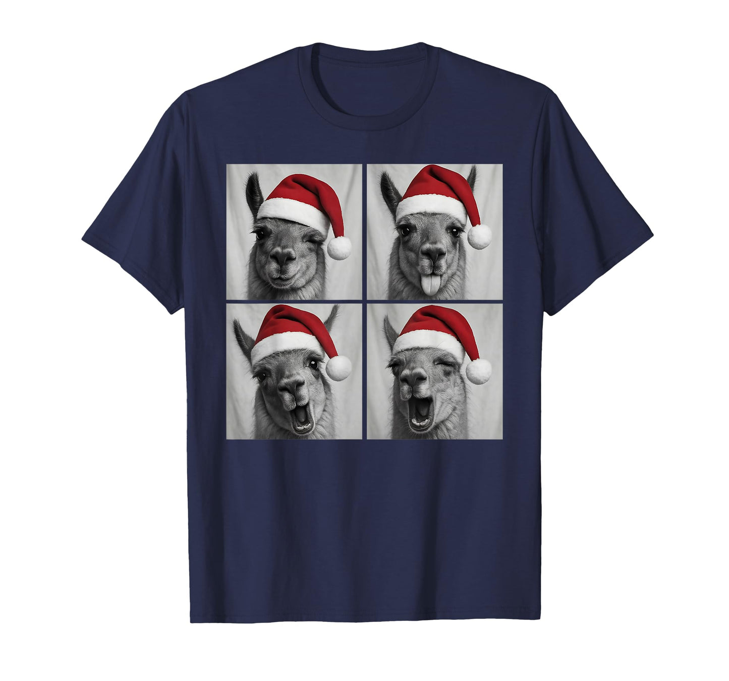 Funny Christmas Llama Santa Photo Booth T-Shirt