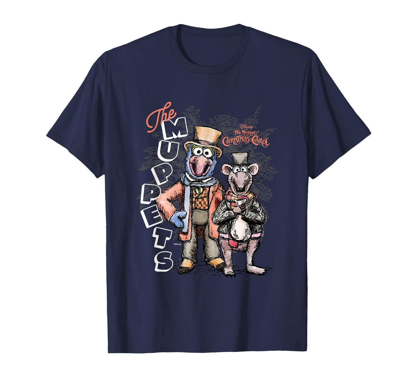 Disney The Muppet Christmas Carol Gonzo Rizzo Sketch T-Shirt