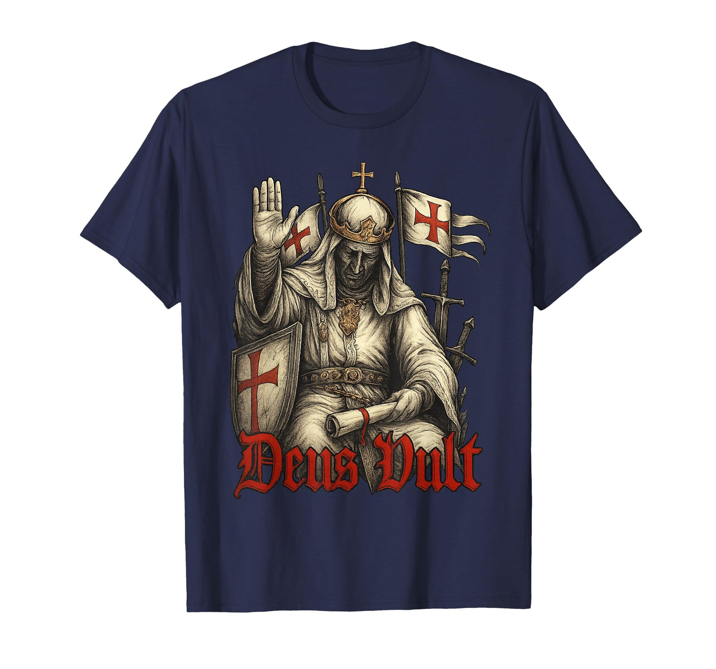 Deus Vult - King Baldwin IV of Jerusalem - Crusaders T-Shirt
