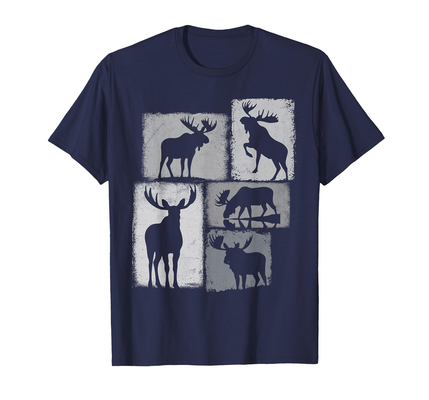 Moose Vintage Collage Wildlife Lover T-Shirt
