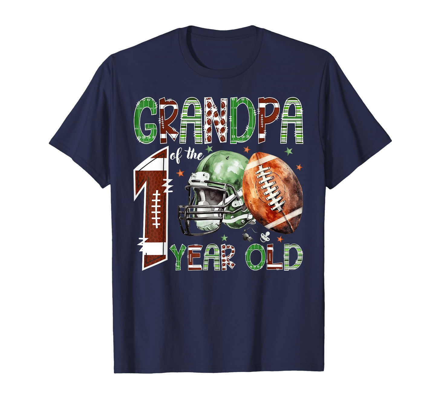 Grandpa of The 1 Year Old Football Lover 1st Birthday Boy T-Shirt