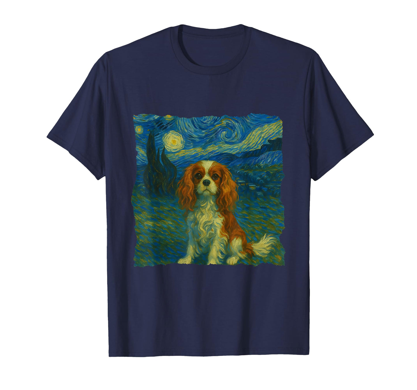 Cavalier King Charles Spaniel Starry Night Dog Lovers T-Shirt