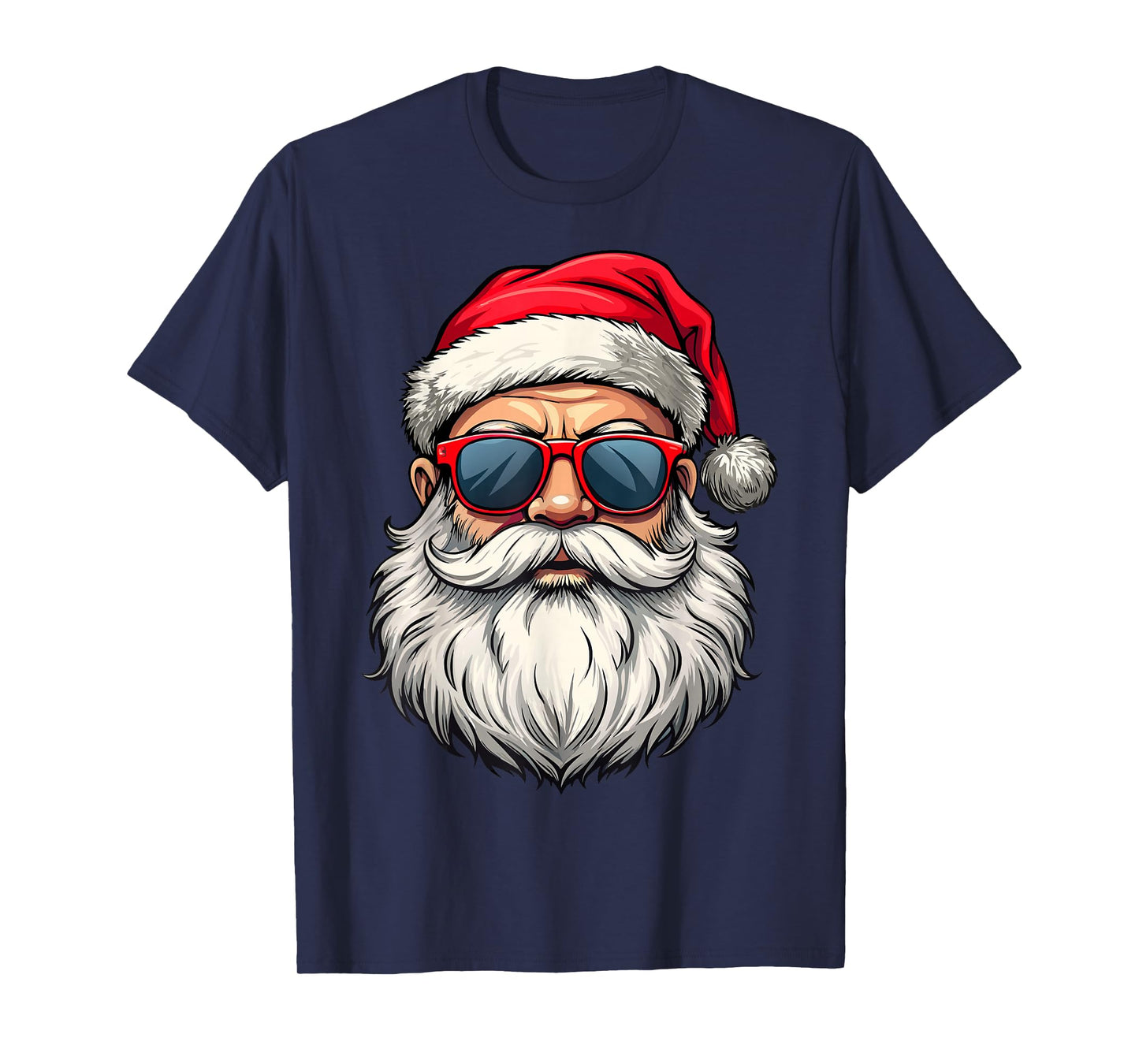 Cool Santa Claus Face Retro Sunglasses Christmas Men Boys T-Shirt