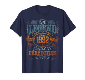 Vintage 1992 Limited Edition Shirt 34 Year Old 34th Birthday T-Shirt