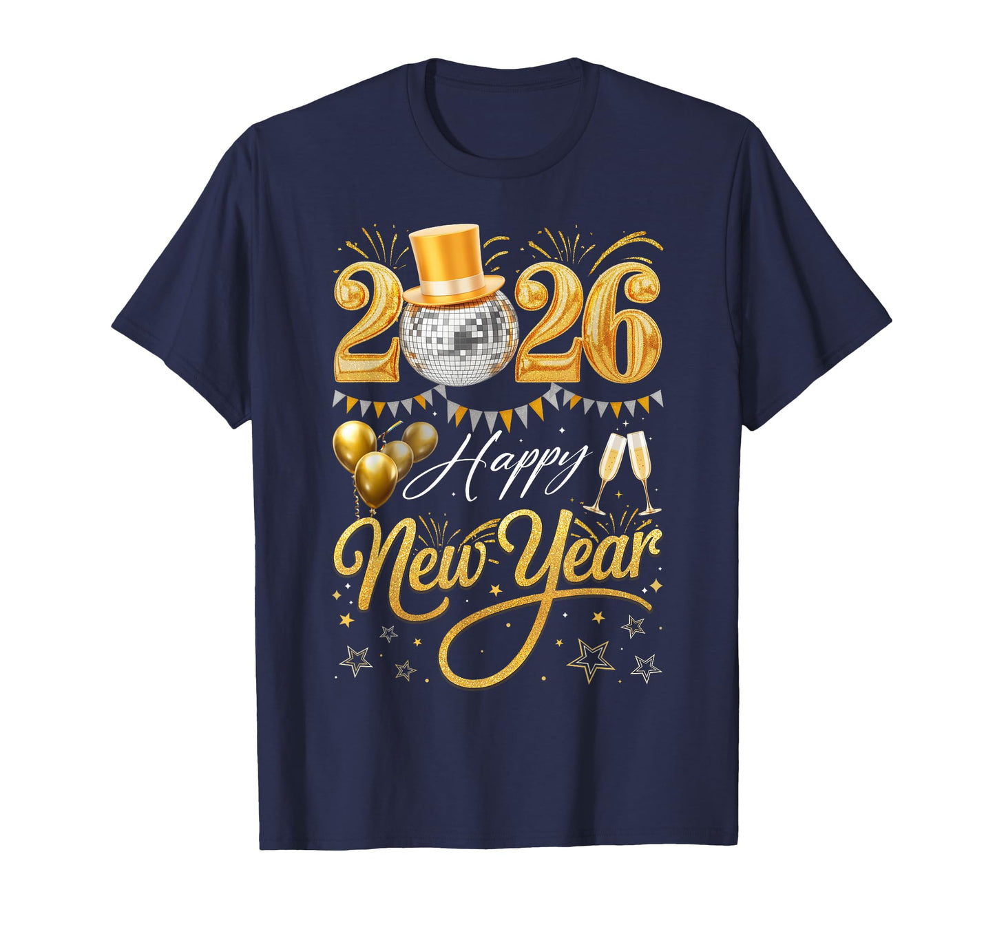 Happy New Year Party 2026 Funny Balloon Family Matching T-Shirt