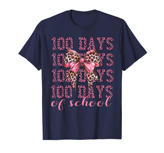 I Survived 100 Days of School 100th Day of School Leopard T-Shirt